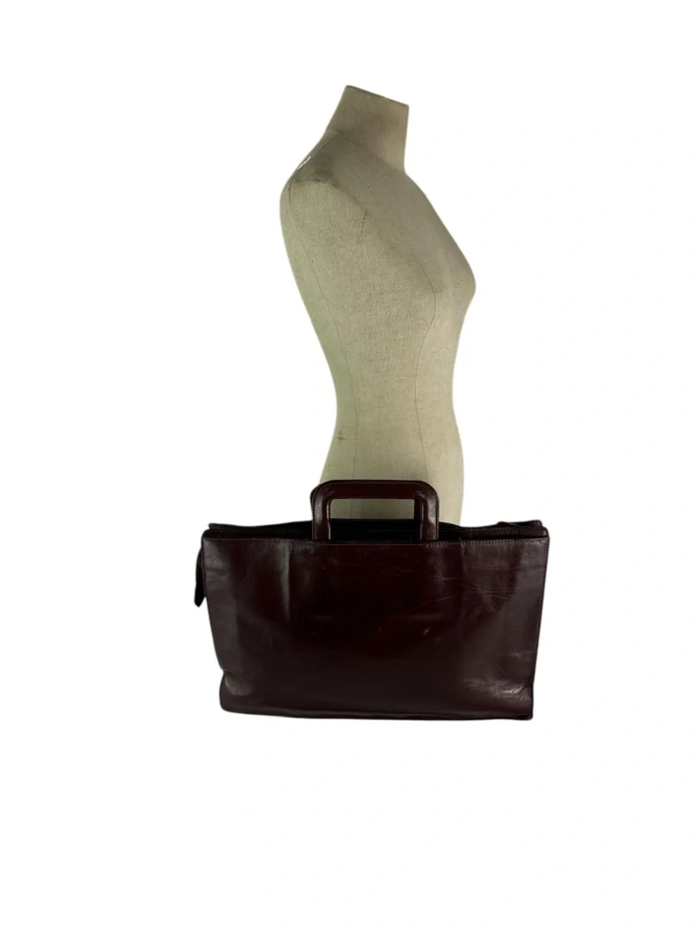 Vintage GOLD PFEIL Sport Burgundy Leather Classic Business Style Briefcase Bag